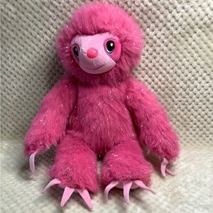 Build A Bear Pink Glitter Sparkle Sloth Stuffed Animal Plush 2019 🩷